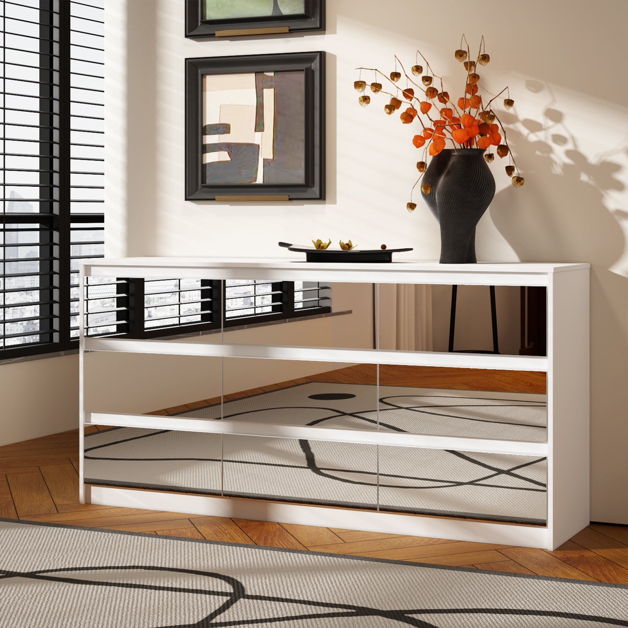 63W 9-Schubladen-Kommode, Akzentkommode für Wohnzimmer und Schlafzimmer