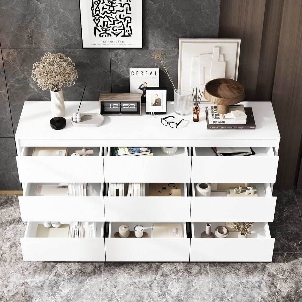 63W 9-Schubladen-Kommode, Akzentkommode für Wohnzimmer und Schlafzimmer
