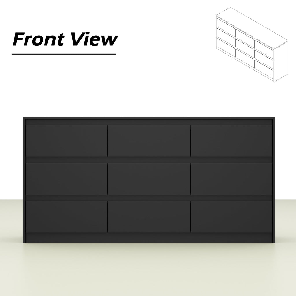 63W 9-Schubladen-Kommode, Akzentkommode für Wohnzimmer und Schlafzimmer