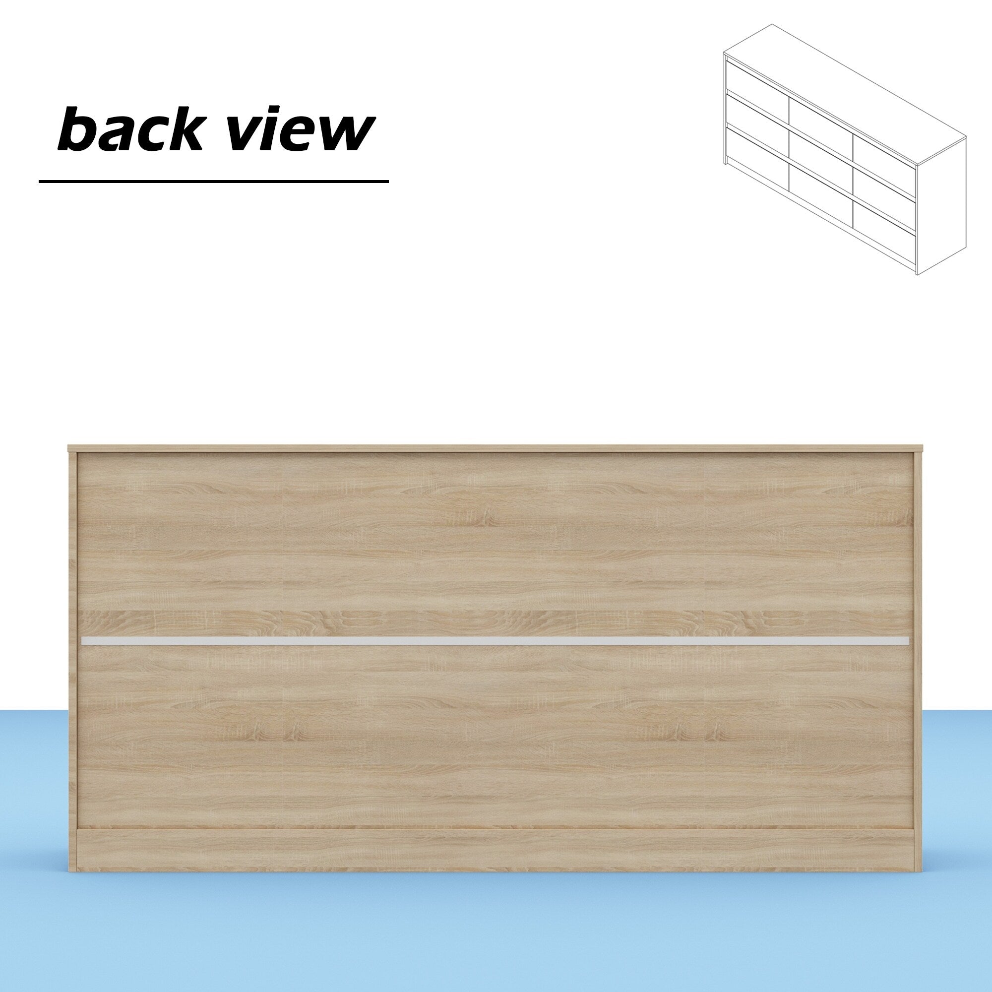 63W 9-Schubladen-Kommode, Akzentkommode für Wohnzimmer und Schlafzimmer