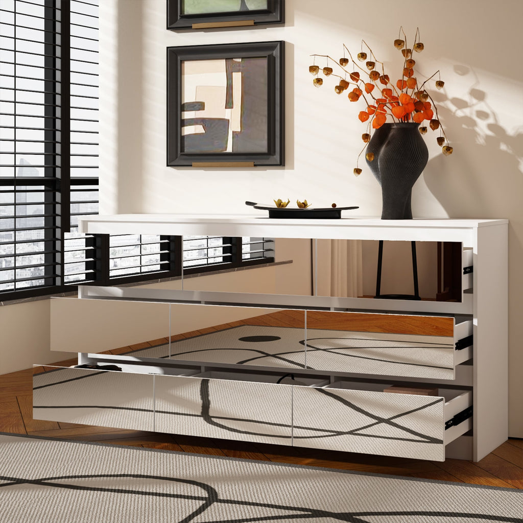 63W 9-Schubladen-Kommode, Akzentkommode für Wohnzimmer und Schlafzimmer