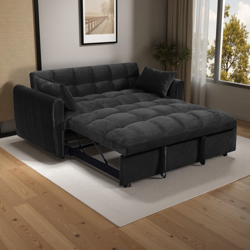 64,96 € Samt-Schlafsofa (3-in-1) mit verstellbarer Rückenlehne, Staufach und einer Tragkraft von 227 kg