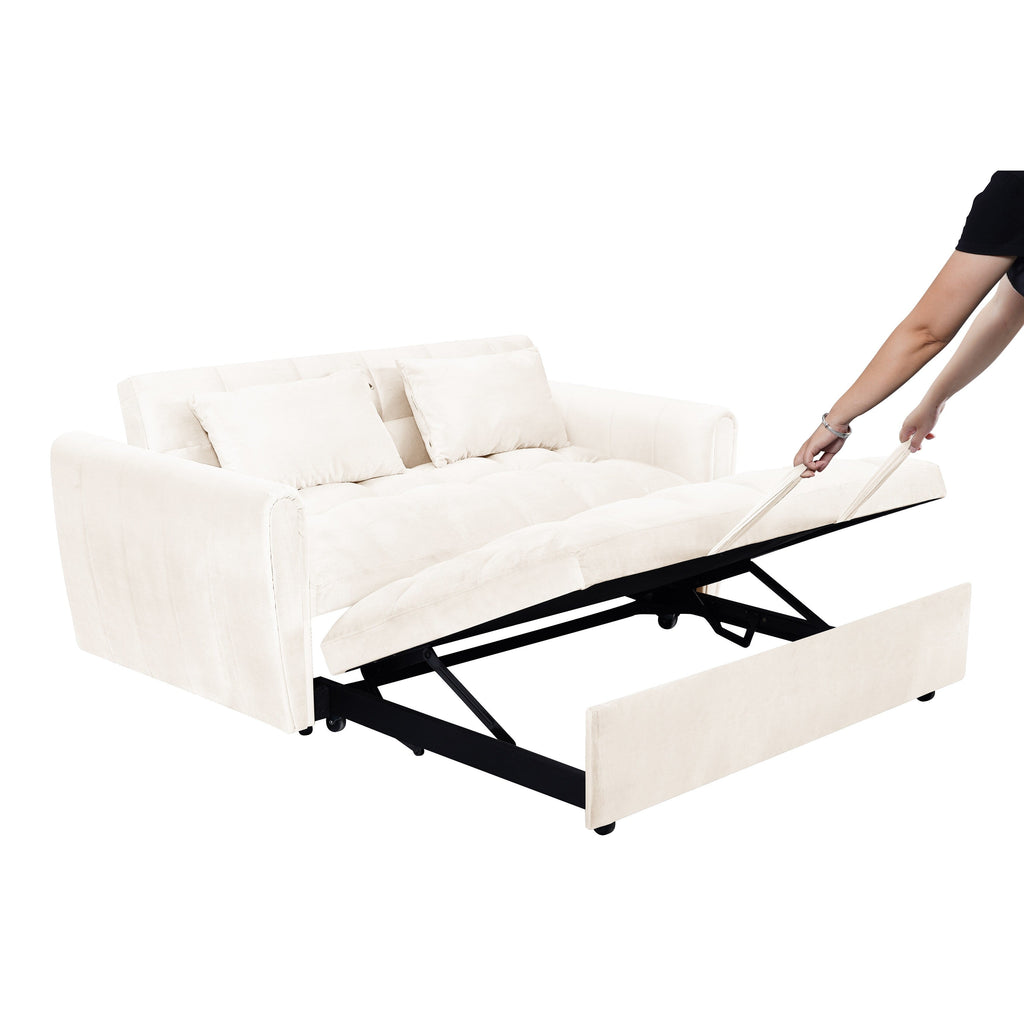 64,96 € Samt-Schlafsofa (3-in-1) mit verstellbarer Rückenlehne, Staufach und einer Tragkraft von 227 kg