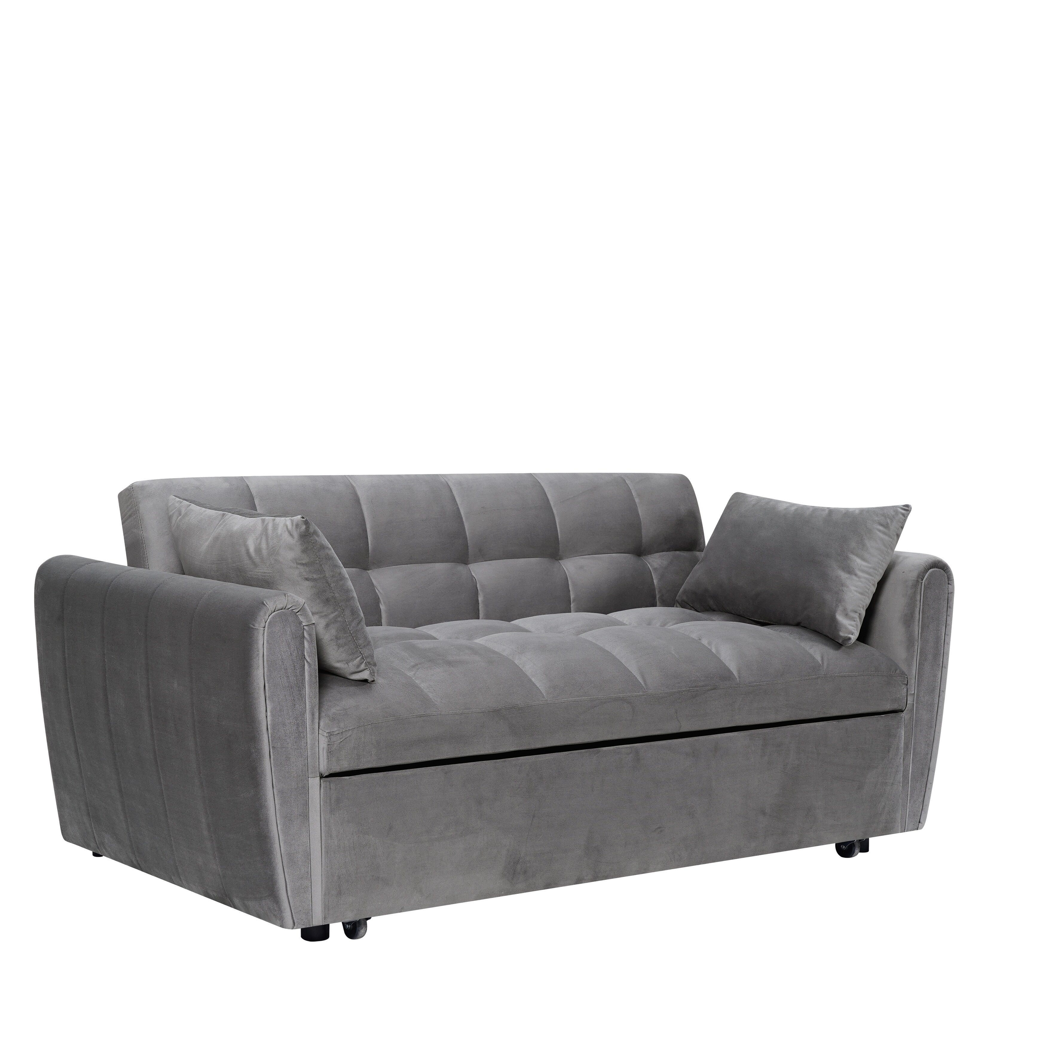 64,96 € Samt-Schlafsofa (3-in-1) mit verstellbarer Rückenlehne, Staufach und einer Tragkraft von 227 kg
