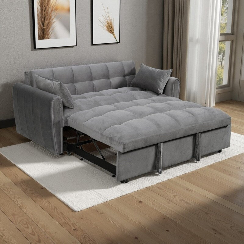 64,96 € Samt-Schlafsofa (3-in-1) mit verstellbarer Rückenlehne, Staufach und einer Tragkraft von 227 kg