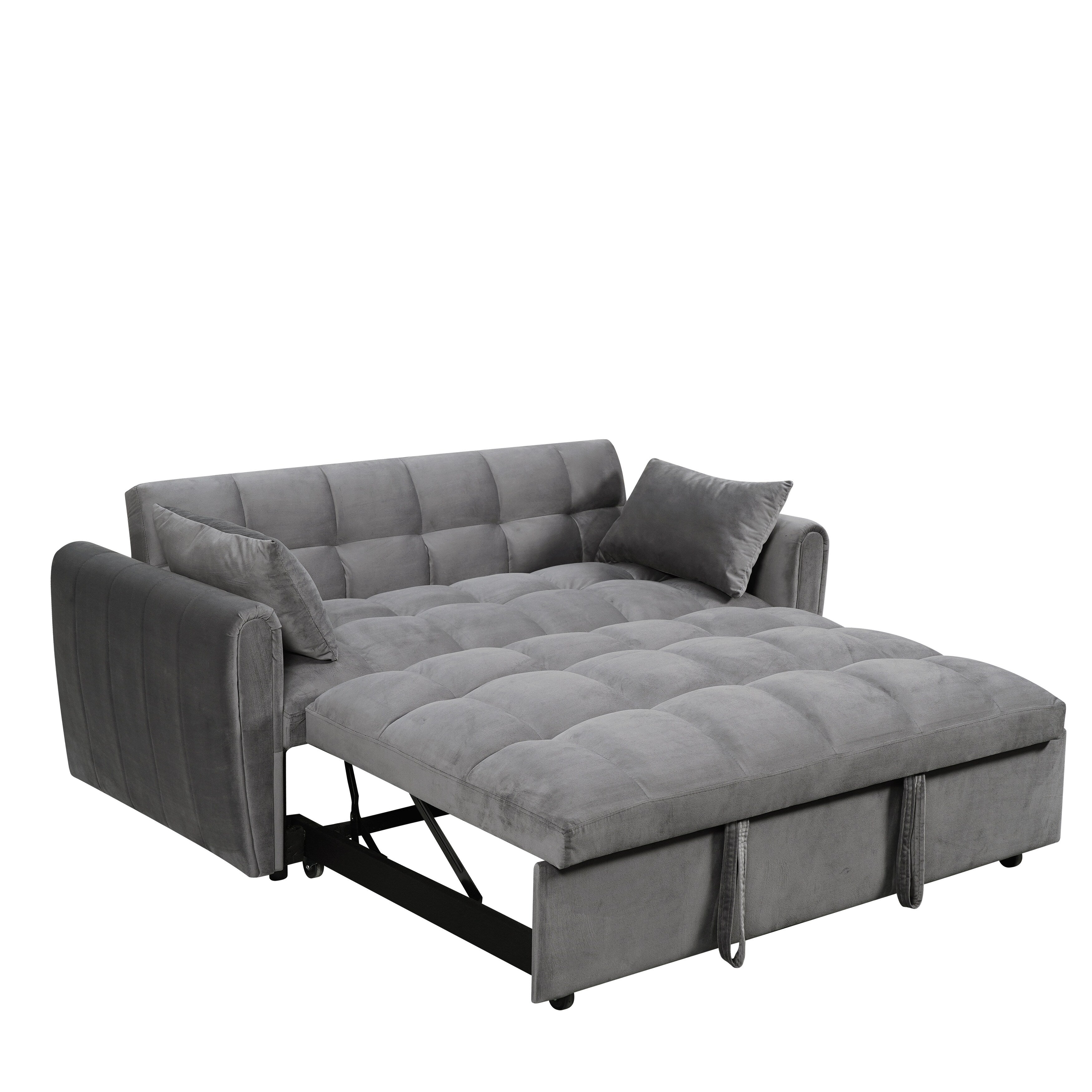 64,96 € Samt-Schlafsofa (3-in-1) mit verstellbarer Rückenlehne, Staufach und einer Tragkraft von 227 kg