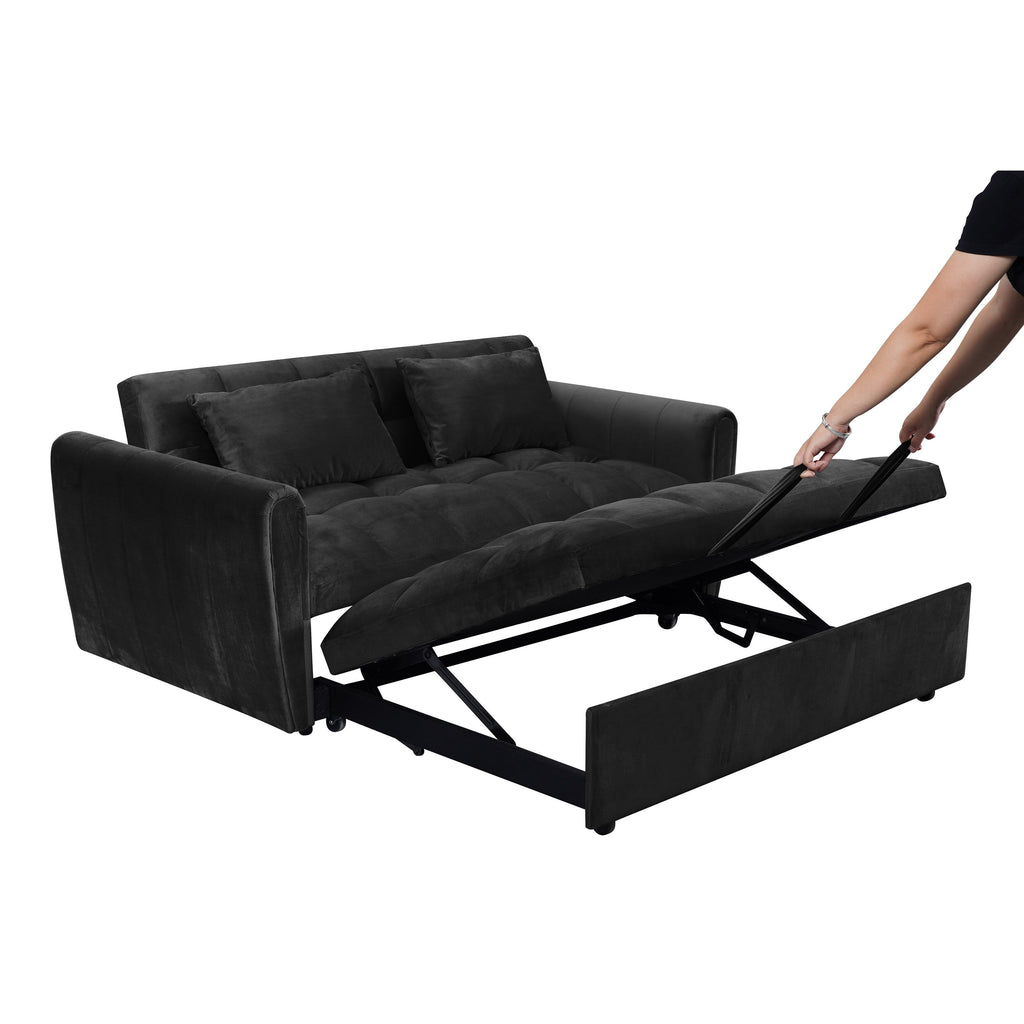 64,96 € Samt-Schlafsofa (3-in-1) mit verstellbarer Rückenlehne, Staufach und einer Tragkraft von 227 kg