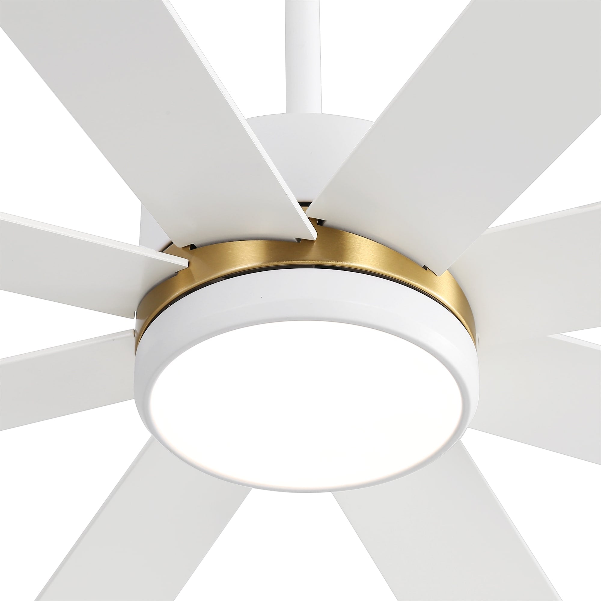 65 Zoll großer, schwarzer LED-Deckenventilator mit 8 Flügeln, Licht und Fernbedienung