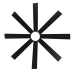 65 Zoll großer, schwarzer LED-Deckenventilator mit 8 Flügeln, Licht und Fernbedienung