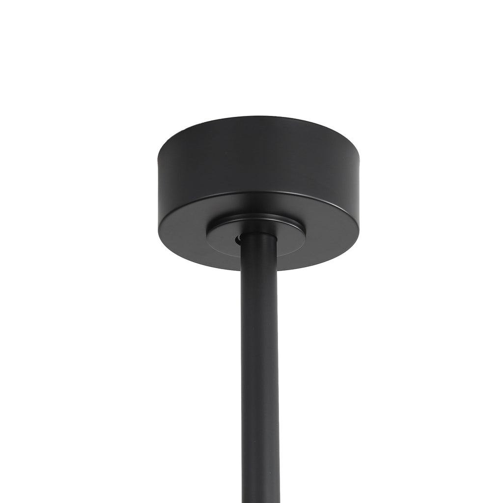 65 Zoll großer, schwarzer LED-Deckenventilator mit 8 Flügeln, Licht und Fernbedienung