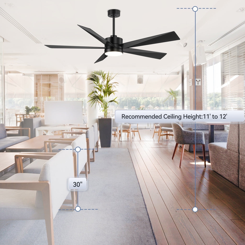 Breezary 65/52/42 5-Blatt-LED-Deckenventilator mit Beleuchtung und Fernbedienung