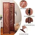 65 Zoll hoher, faltbarer Raumteiler aus Massivholz