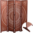 65 Zoll hoher, faltbarer Raumteiler aus Massivholz