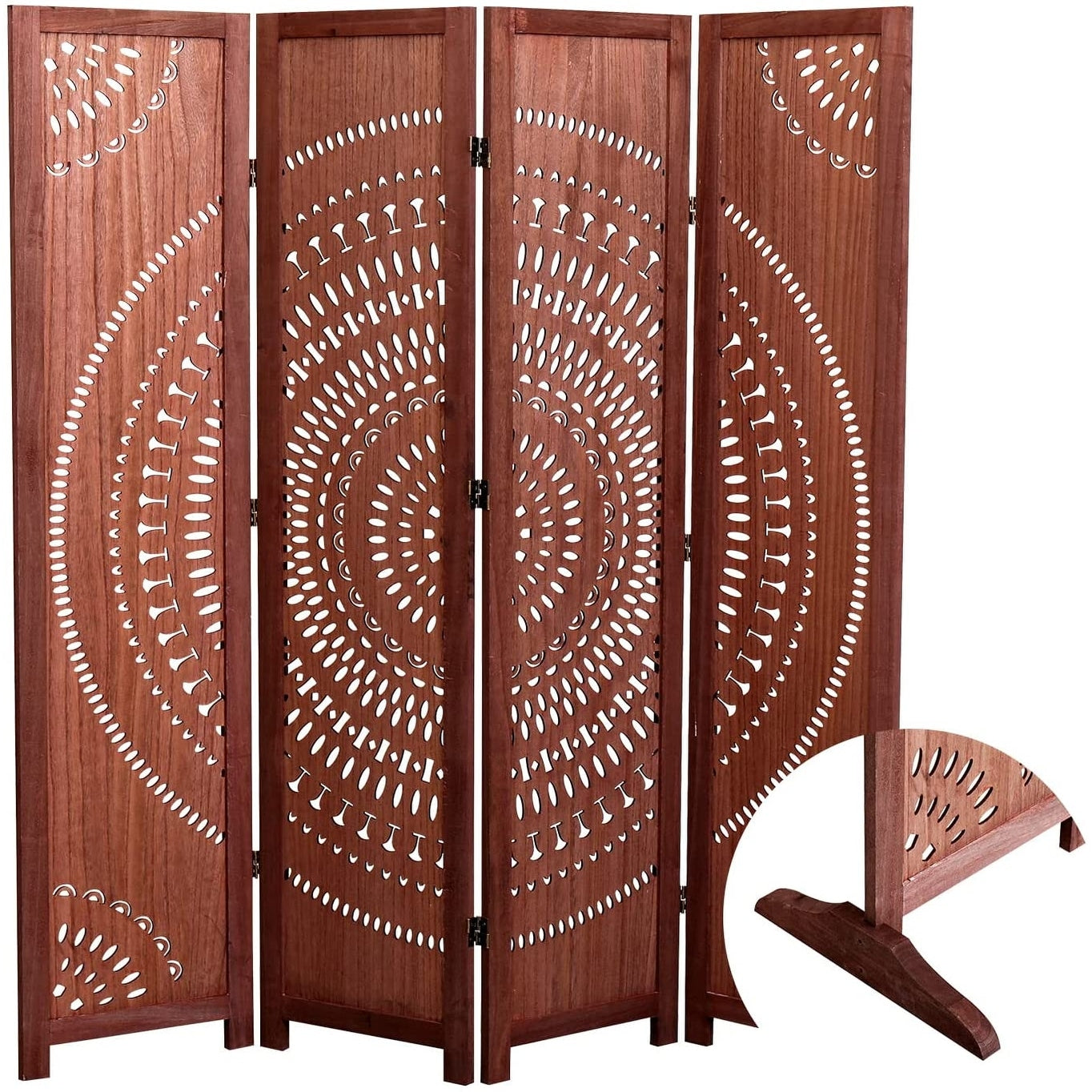 65 Zoll hoher, faltbarer Raumteiler aus Massivholz