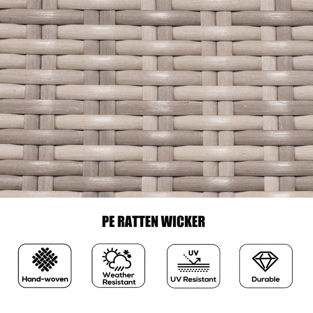 7-teiliges rundes Essset aus Rattan-Geflecht für den Außenbereich mit Kissen von Moda Furnishings