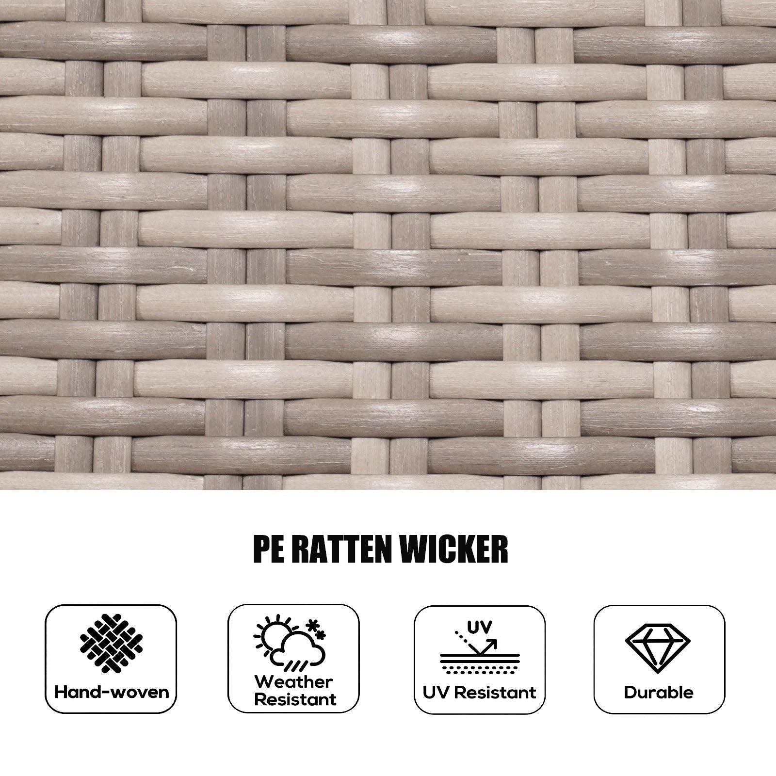 7-teiliges rundes Essset aus Rattan-Geflecht für den Außenbereich mit Kissen von Moda Furnishings