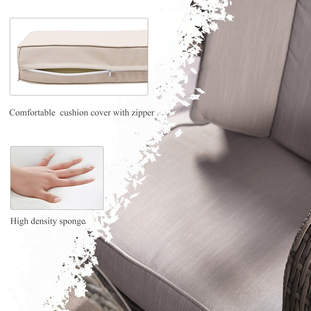 7-teiliges rundes Essset aus Rattan-Geflecht für den Außenbereich mit Kissen von Moda Furnishings