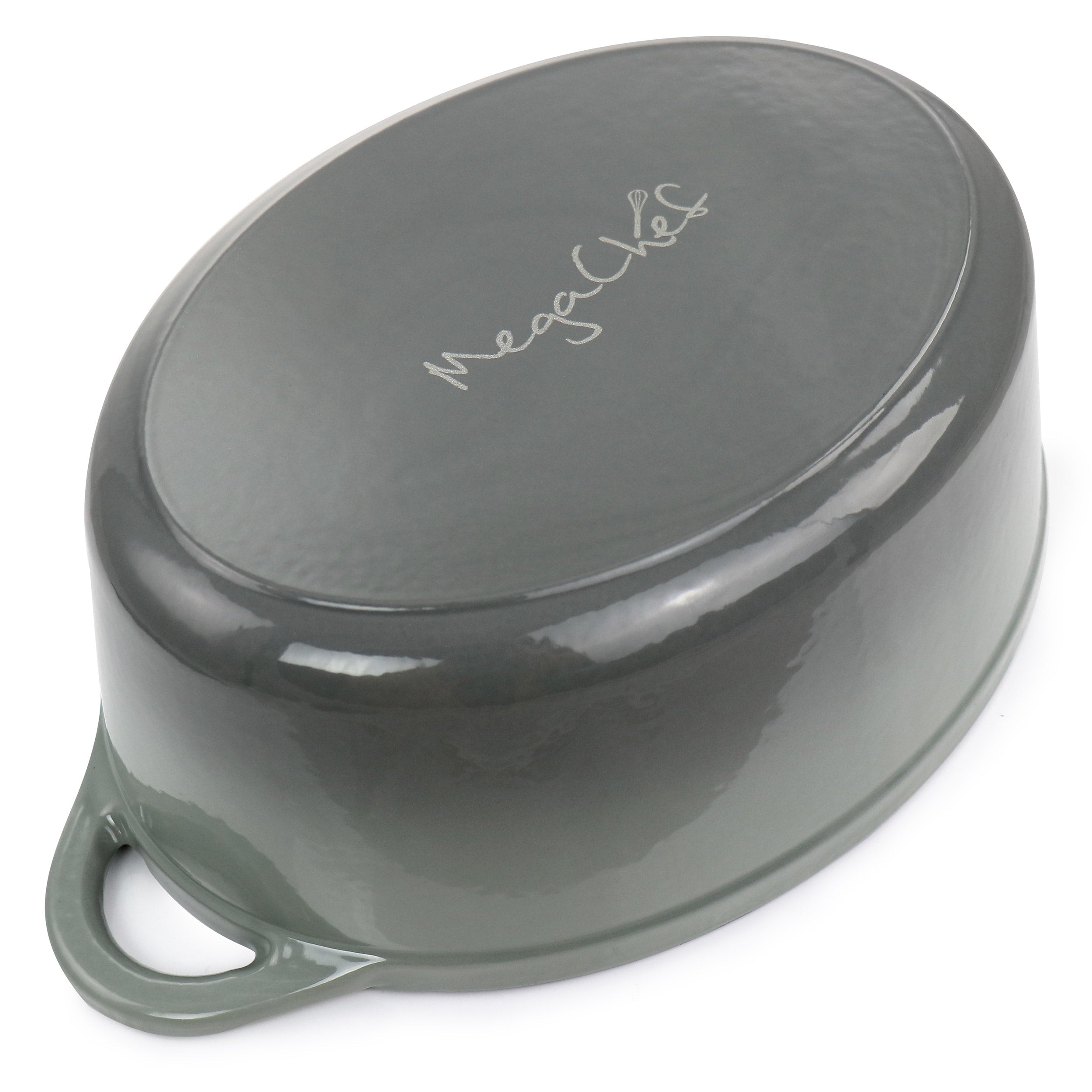 7-Quart-Oval-Auflaufform aus emailliertem Gusseisen in der Farbe Storm Cloud