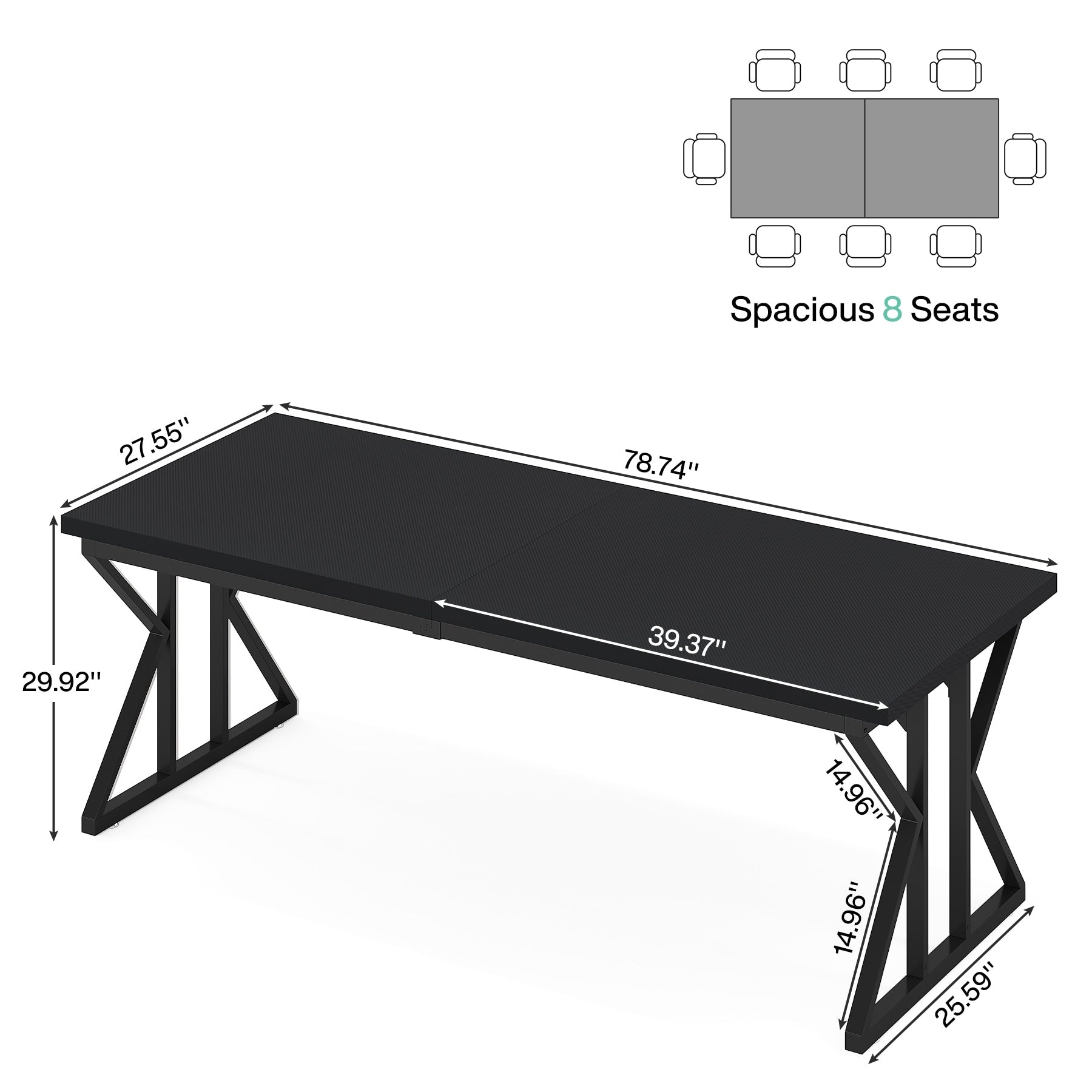 70,8-Zoll-Chefschreibtisch, großer Computerarbeitsplatz