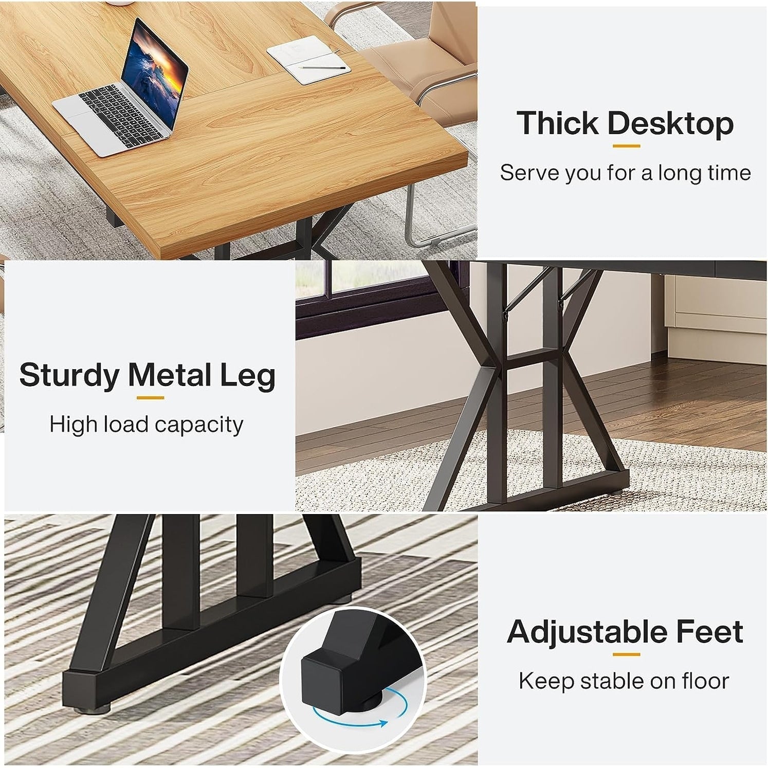 70,8-Zoll-Chefschreibtisch, großer Computerarbeitsplatz