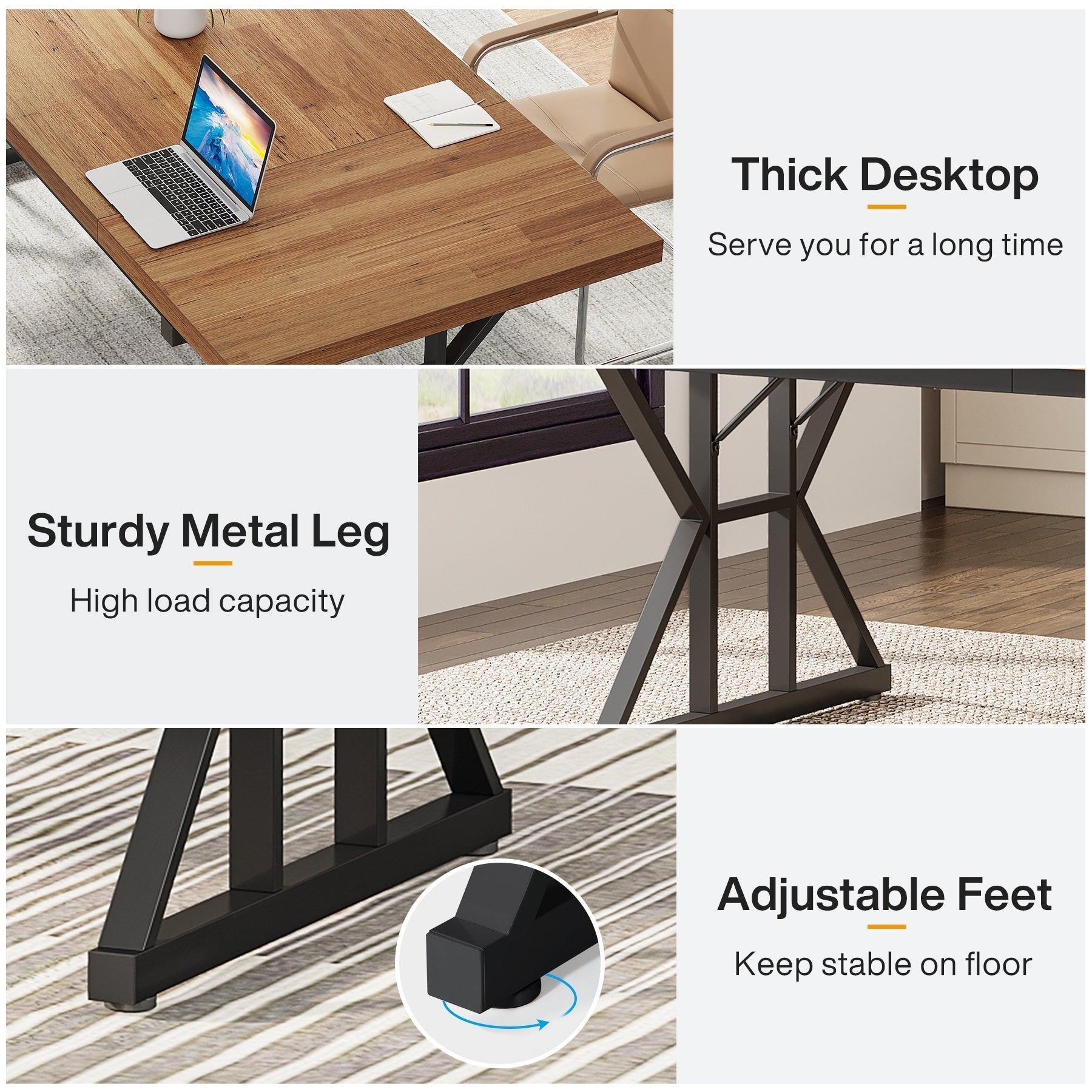 70,8-Zoll-Chefschreibtisch, großer Computerarbeitsplatz