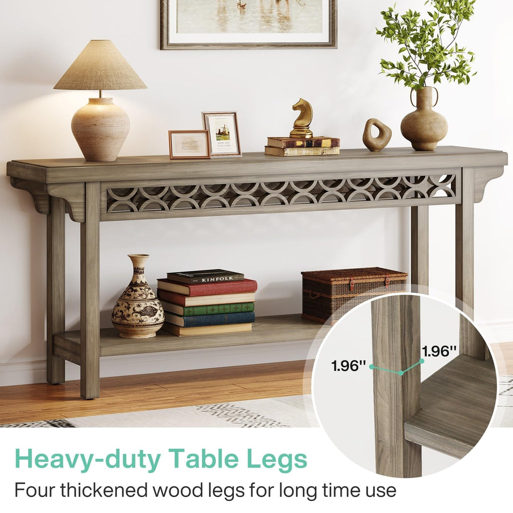 70,8 Zoll langer Konsolentisch aus Massivholz im Landhausstil, Sofatisch