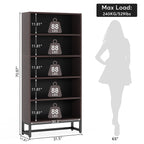 70,8 Zoll hohes Bücherregal mit 5 Ebenen – 11,81 Zoll (Tiefe) x 31,5 Zoll (Breite) x 70,87 Zoll (Höhe)
