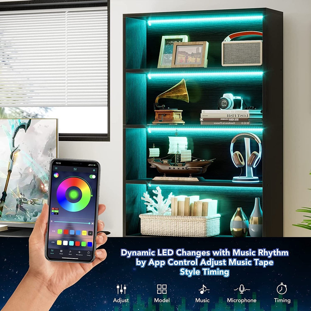 70,8 Zoll hohes Bücherregal mit 5 Ebenen – 11,81 Zoll (Tiefe) x 31,5 Zoll (Breite) x 70,87 Zoll (Höhe)