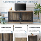 70,86'' Hundebox-Möbelstück für große Rassen, TV-Ständer mit Kissen und Doppelfächern (ohne Kissen)