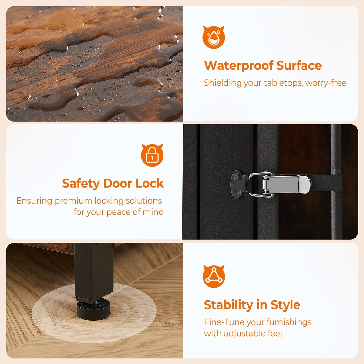 70,86'' Hundebox-Möbelstück für große Rassen, TV-Ständer mit Kissen und Doppelfächern (ohne Kissen)