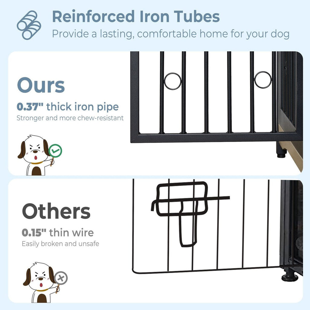 70,86'' Hundebox-Möbelstück für große Rassen, TV-Ständer mit Kissen und Doppelfächern (ohne Kissen)