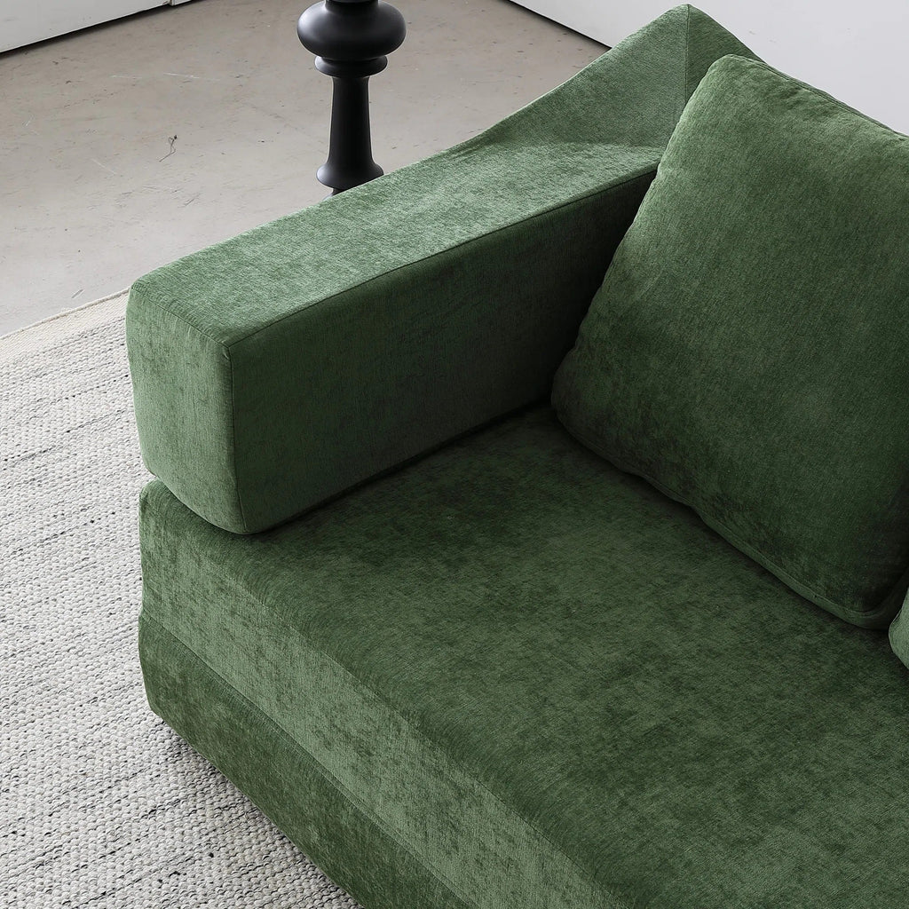 70,87 Gepolstertes Schlafsofa, ausziehbarer Sessel, bequemes Sofa für Wohnzimmer und Schlafzimmer, Chenille-Stoff