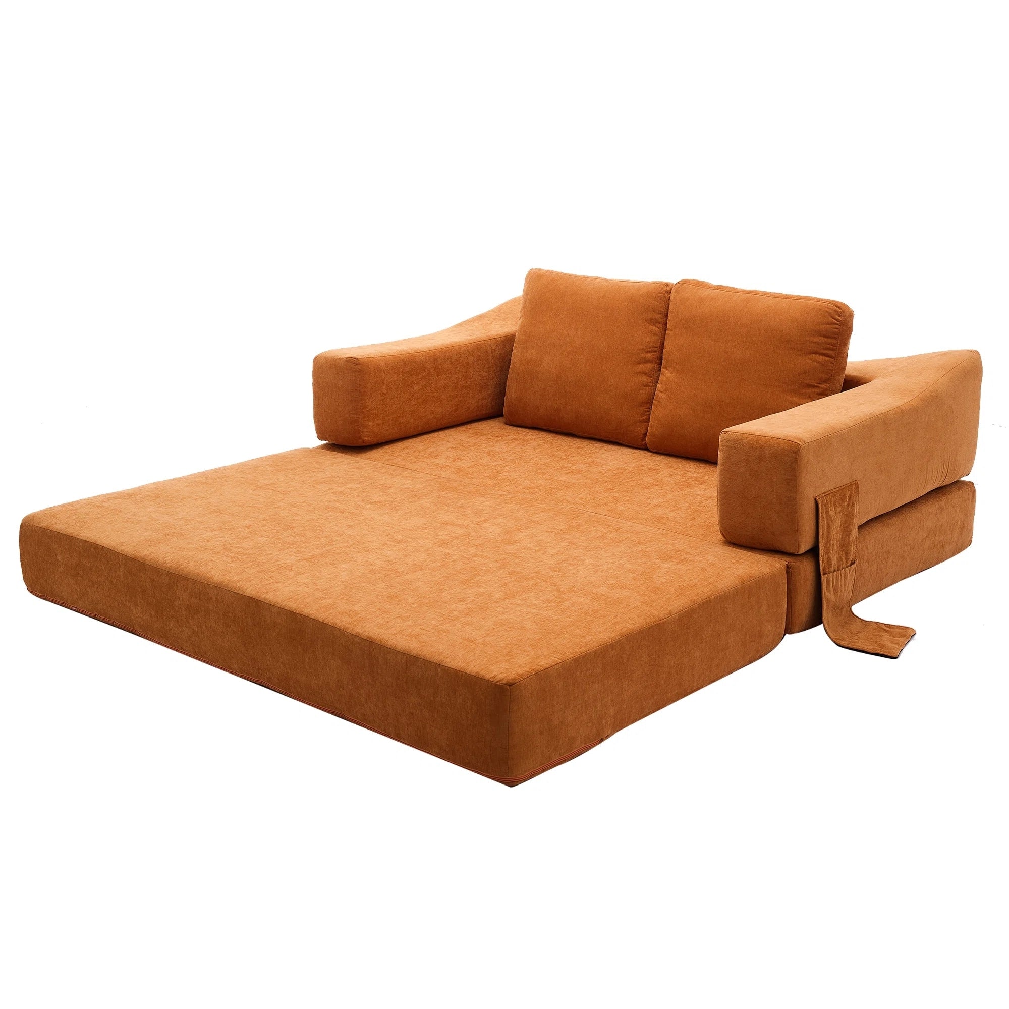 70,87 Gepolstertes Schlafsofa, ausziehbarer Sessel, bequemes Sofa für Wohnzimmer und Schlafzimmer, Chenille-Stoff