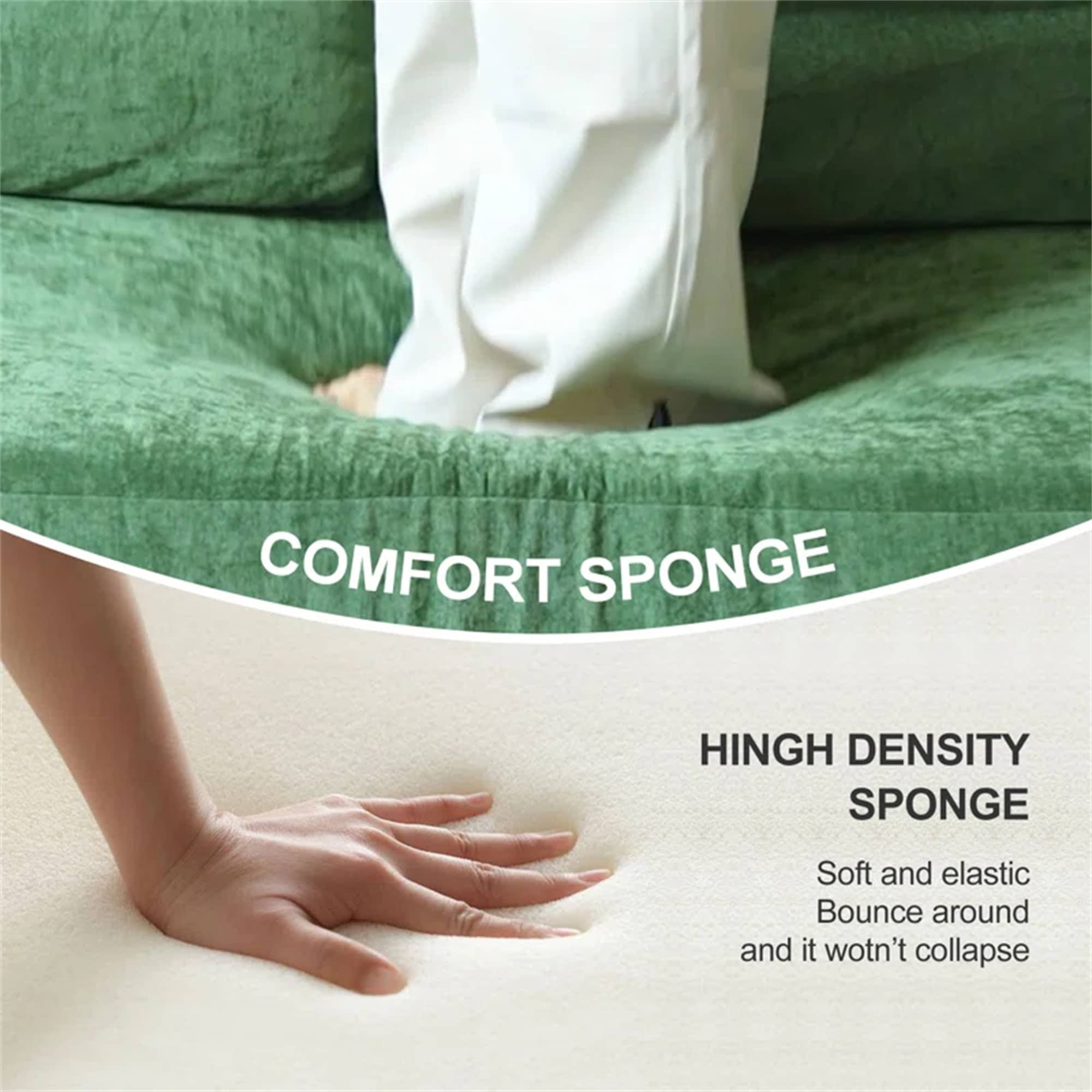 70,87 Gepolstertes Schlafsofa, ausziehbarer Sessel, bequemes Sofa für Wohnzimmer und Schlafzimmer, Chenille-Stoff