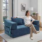 70,87 Gepolstertes Schlafsofa, ausziehbarer Sessel, bequemes Sofa für Wohnzimmer und Schlafzimmer, Chenille-Stoff