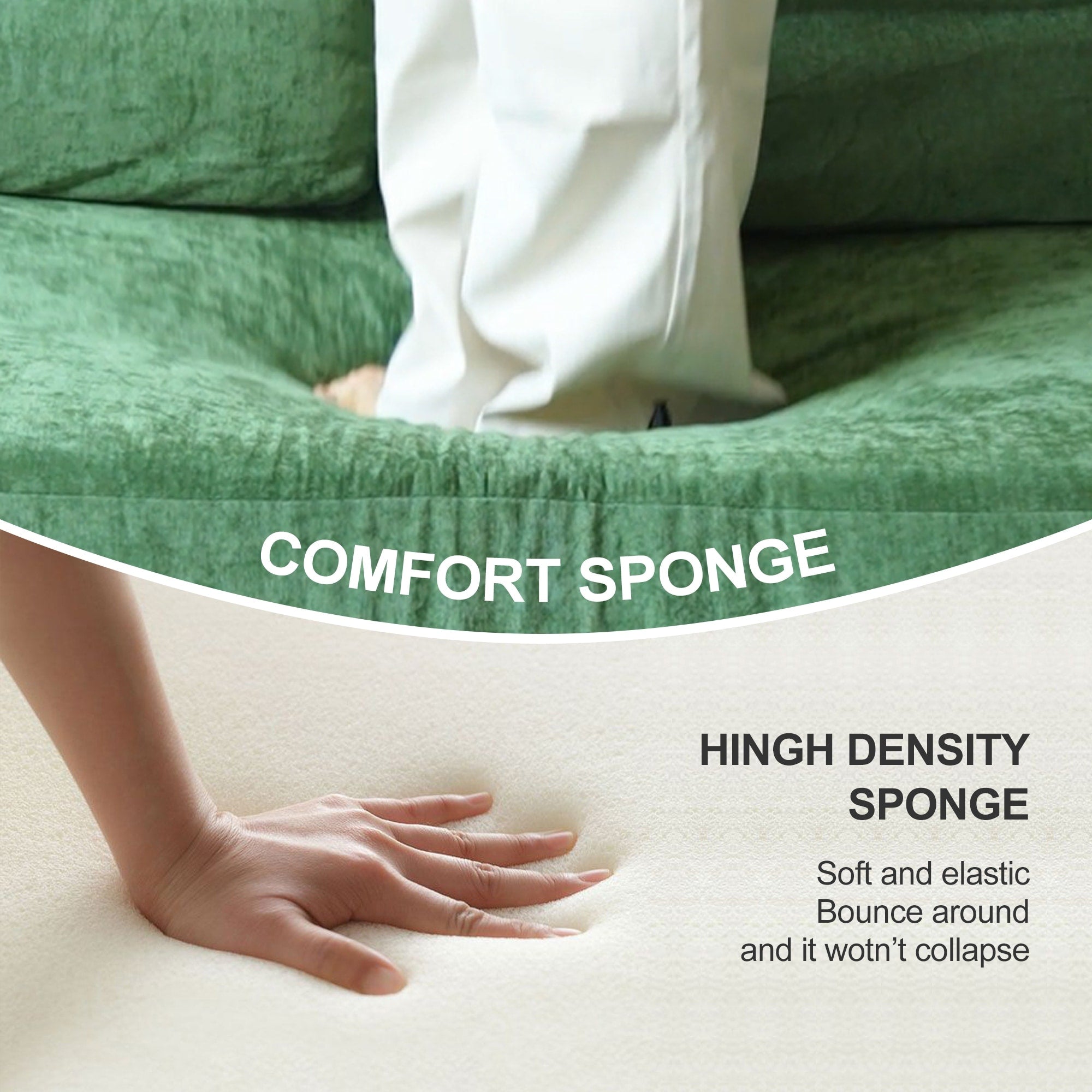 70,87 Gepolstertes Schlafsofa, ausziehbarer Sessel, bequemes Sofa für Wohnzimmer und Schlafzimmer, Chenille-Stoff