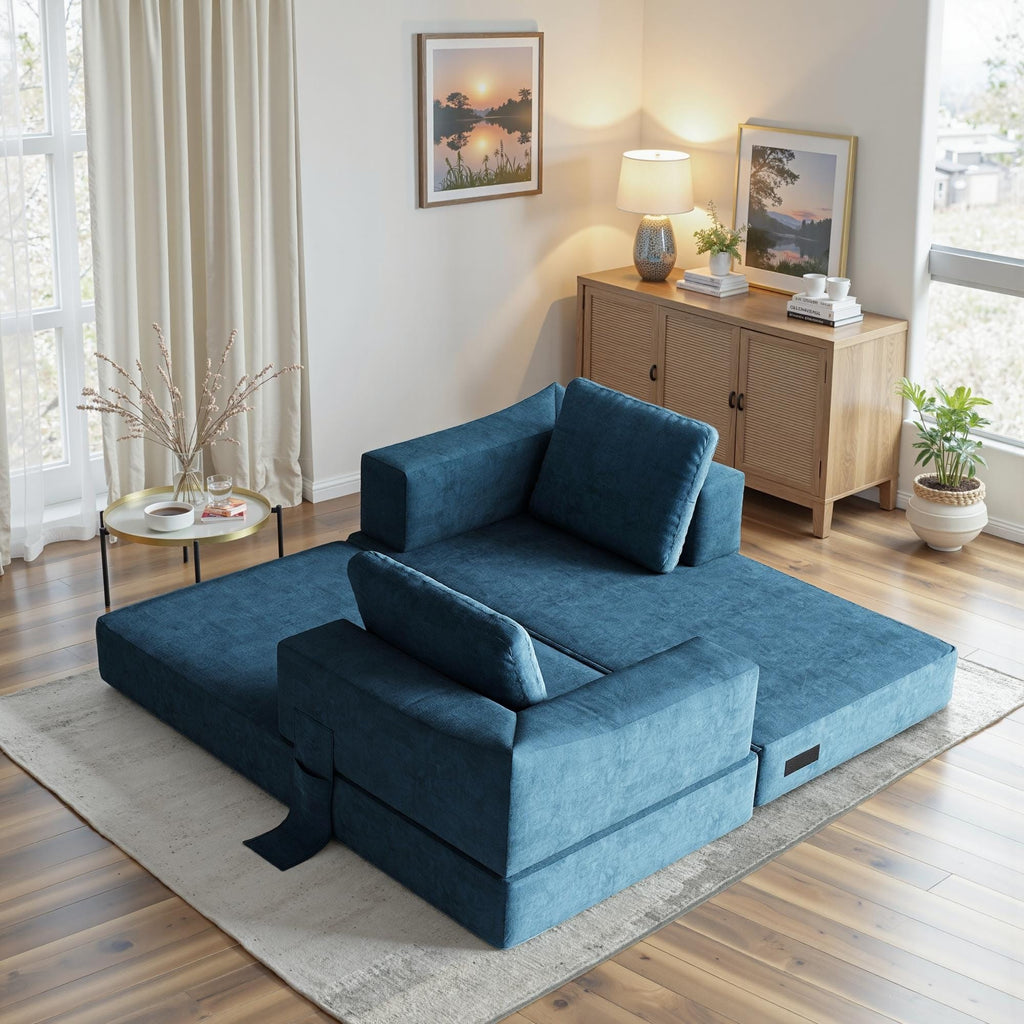 70,87 Gepolstertes Schlafsofa, ausziehbarer Sessel, bequemes Sofa für Wohnzimmer und Schlafzimmer, Chenille-Stoff