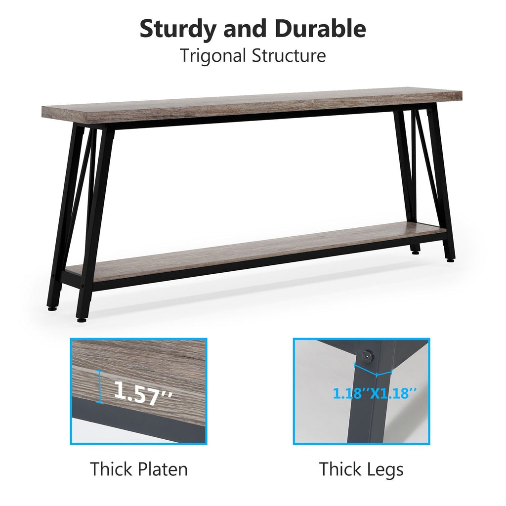 70,9 Zoll extra langer Sofatisch, industrieller Eingangskonsolentisch