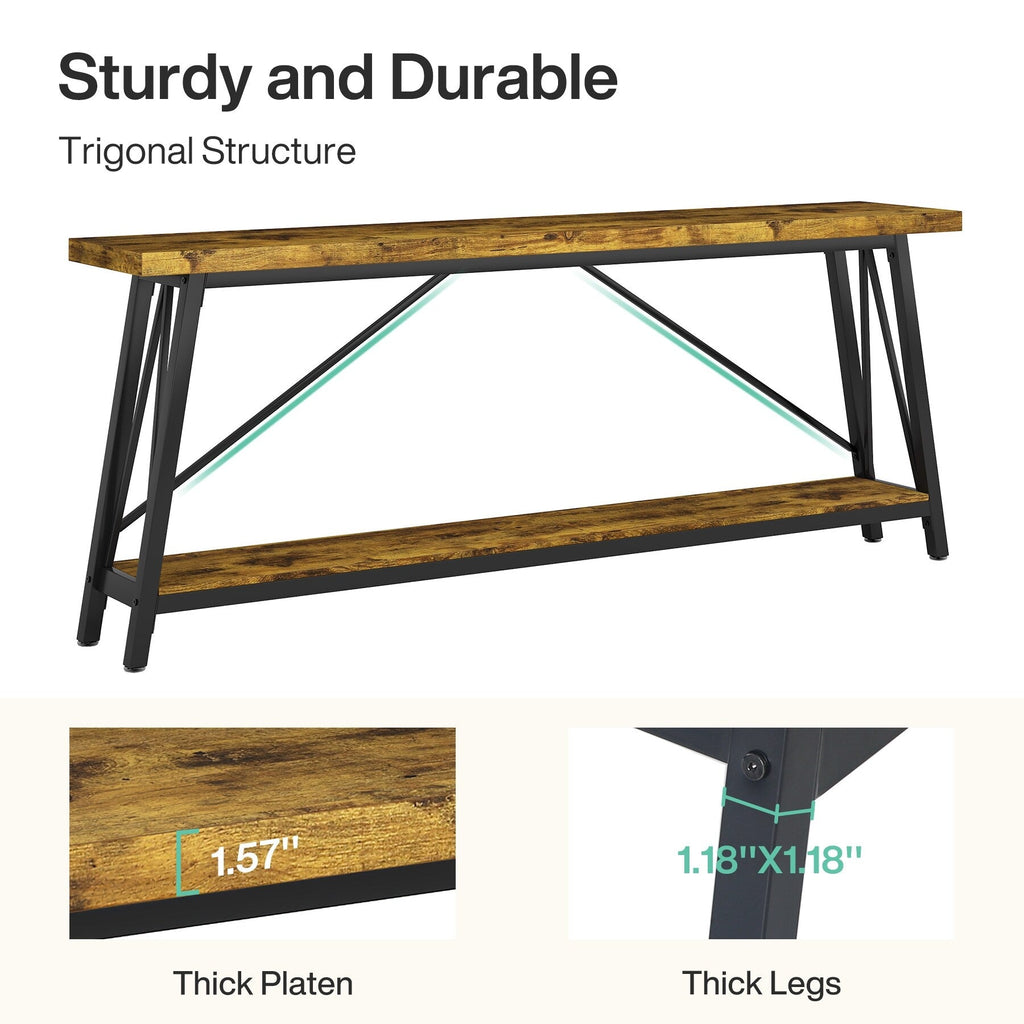 70,9 Zoll extra langer Sofatisch, industrieller Eingangskonsolentisch