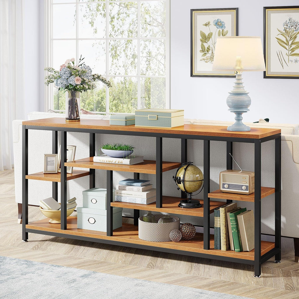 70,9 Zoll (180 cm) hoher Konsolentisch mit Stauraum, 3-stufiger Eingangstisch für Flur