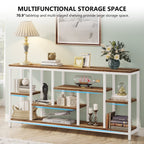 70,9 Zoll (180 cm) hoher Konsolentisch mit Stauraum, 3-stufiger Eingangstisch für Flur