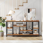 70,9 Zoll (180 cm) hoher Konsolentisch mit Stauraum, 3-stufiger Eingangstisch für Flur