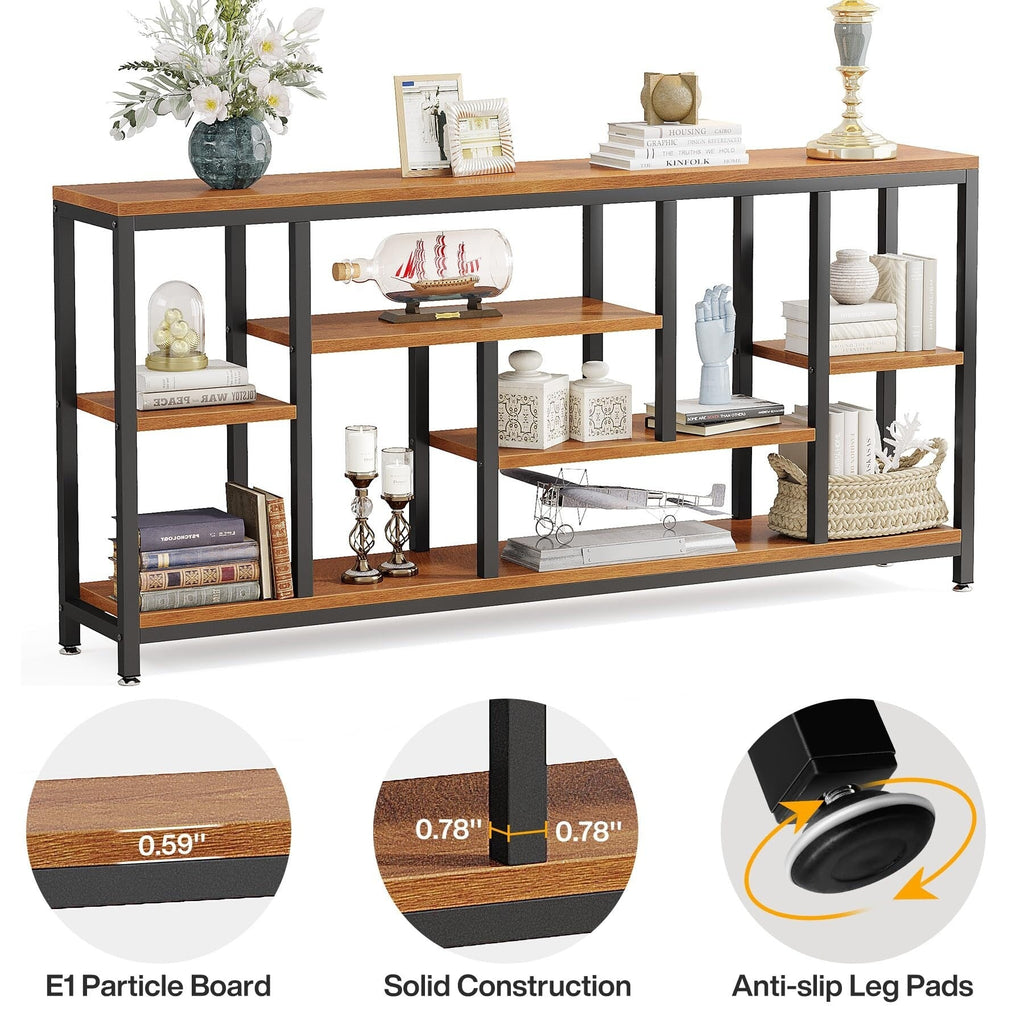 70,9 Zoll (180 cm) hoher Konsolentisch mit Stauraum, 3-stufiger Eingangstisch für Flur