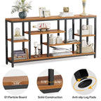 70,9 Zoll (180 cm) hoher Konsolentisch mit Stauraum, 3-stufiger Eingangstisch für Flur