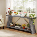 70,9 Zoll langer Konsolentisch aus rustikalem Holz mit Ablagefläche