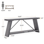 70,9 Zoll langer Konsolentisch aus rustikalem Holz mit Ablagefläche