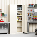 71 Zoll großer Garagen-Aufbewahrungsschrank mit verstellbaren Regalböden für Büro, Garage, Zuhause und Speisekammer