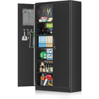 71 Zoll großer Garagen-Aufbewahrungsschrank mit verstellbaren Regalböden für Büro, Garage, Zuhause und Speisekammer