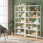 Industrielles Bücherregal 71, 6-stöckiges Bücherregal aus rustikalem braunem Holz, offene Bücherregale