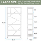 Industrielles Bücherregal 71, 6-stöckiges Bücherregal aus rustikalem braunem Holz, offene Bücherregale